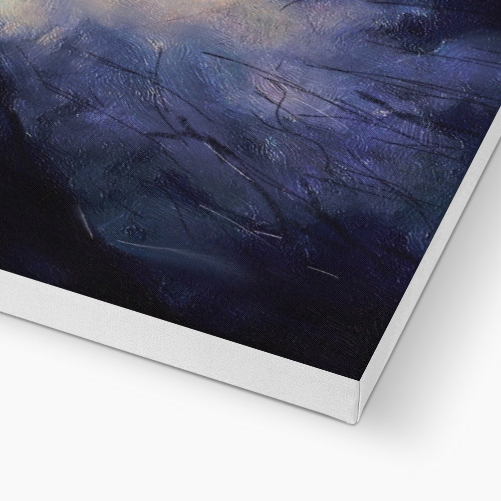 Scottish Paintings - ' A Moonlit Highland Wood ' Canvas