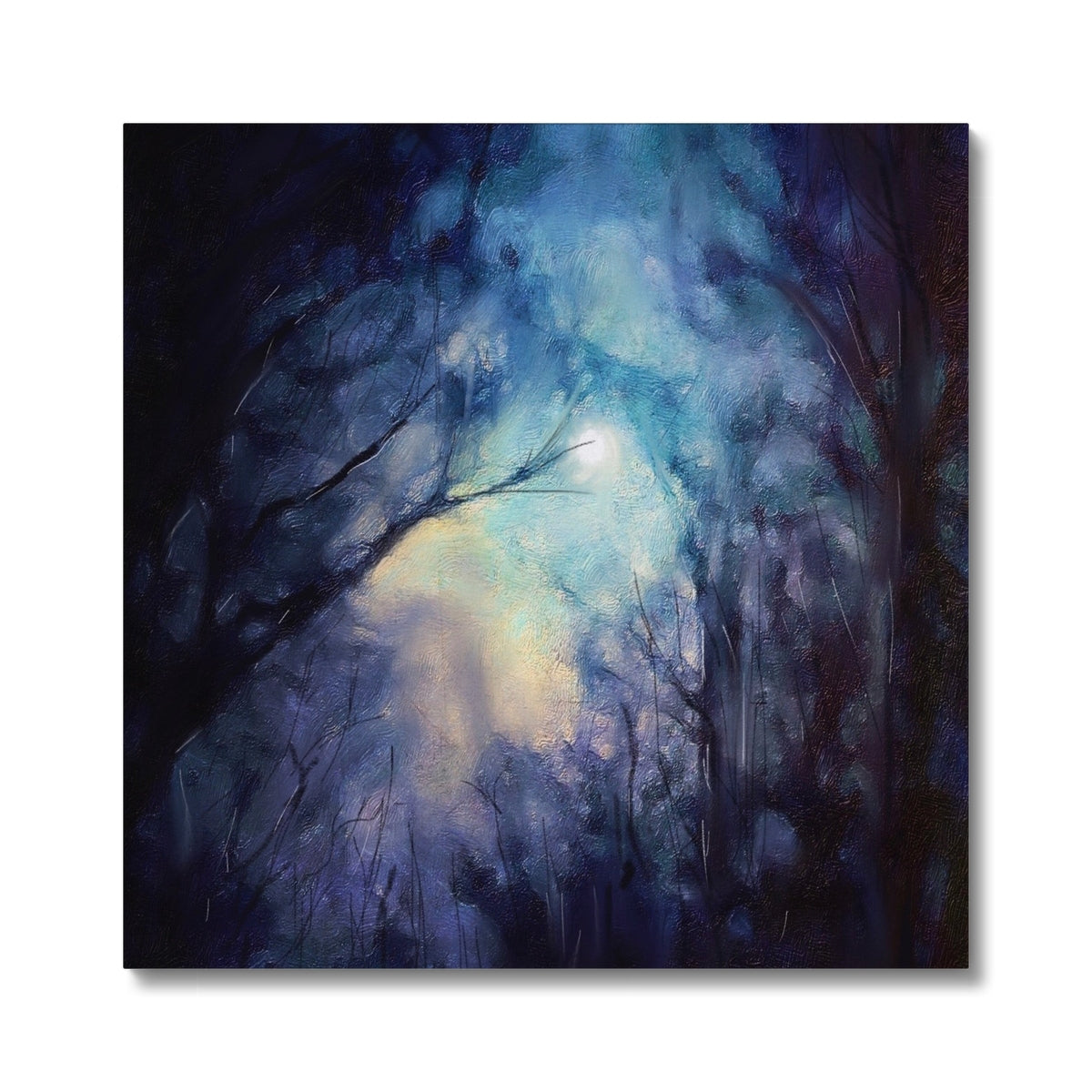 Scottish Paintings - ' A Moonlit Highland Wood ' Canvas