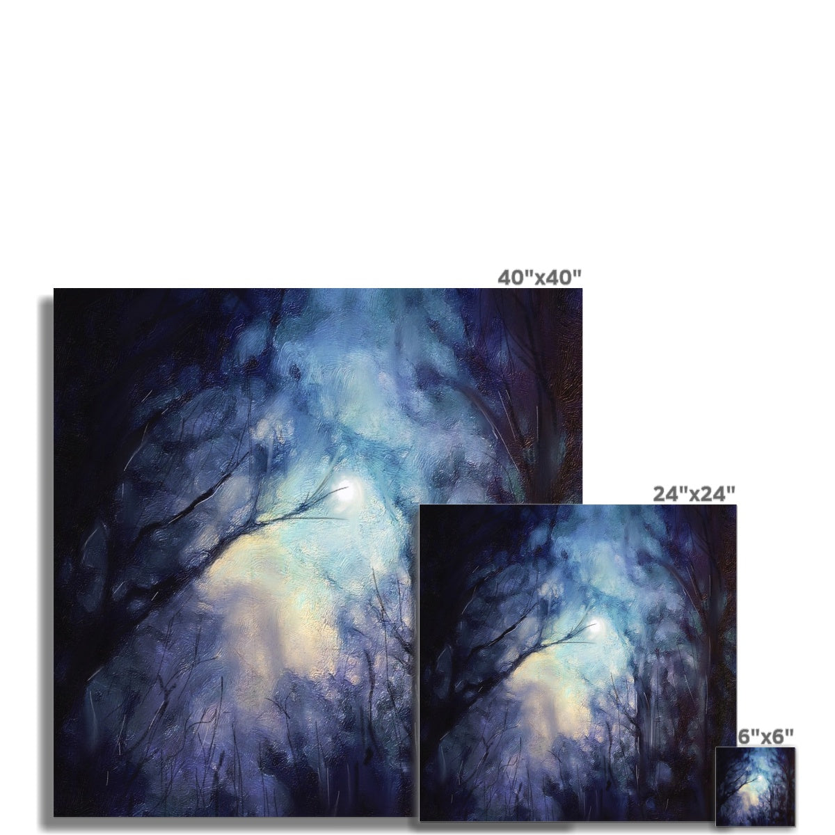 Scottish Paintings - ' A Moonlit Highland Wood ' Fine Art Print