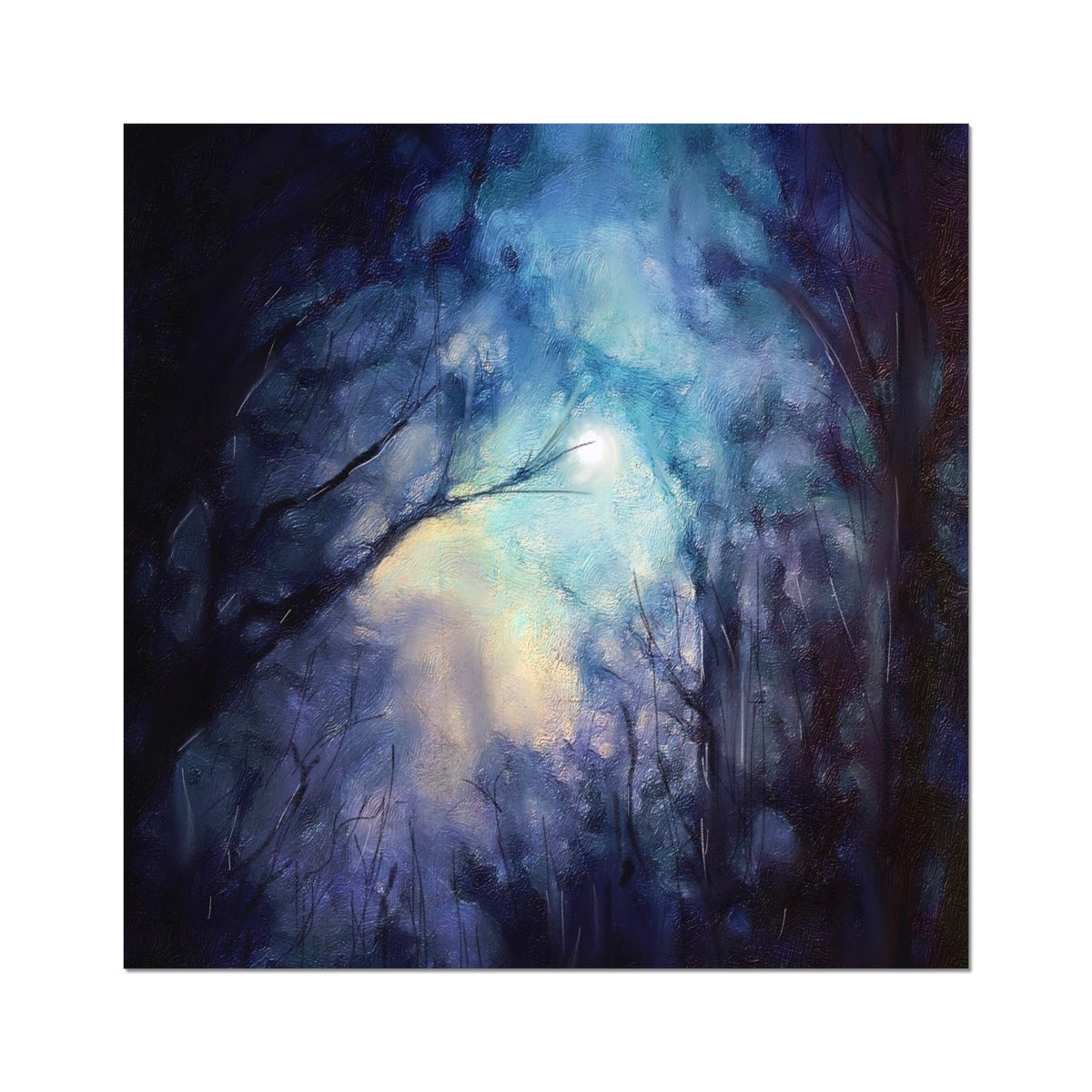 Scottish Paintings - ' A Moonlit Highland Wood ' Fine Art Print
