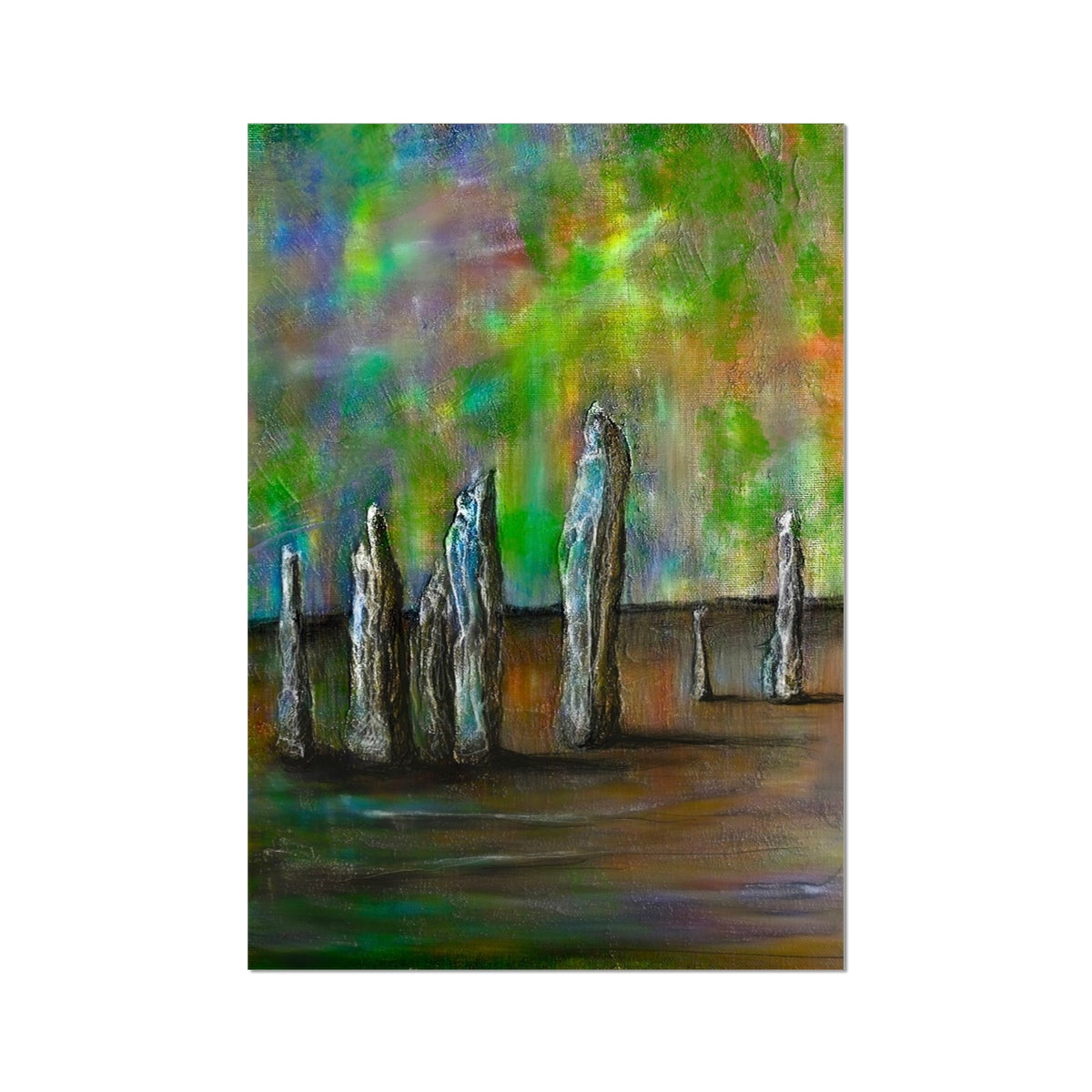 Scottish Paintings - ' Callanish Northern Lights ' Fine Art Print