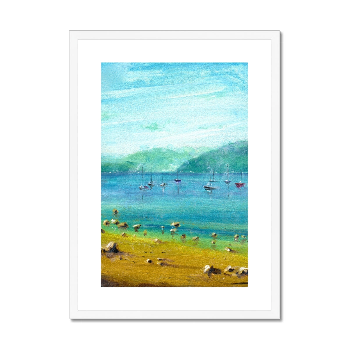 Scottish Paintings - ' Glencoe Sunset ' Antique Framed & Mounted Print