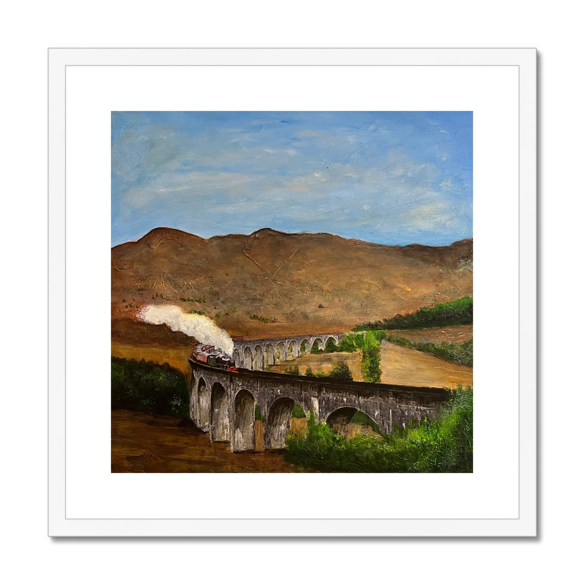Scottish Paintings - ' Glenfinnan Viaduct ' Framed & Mounted Print