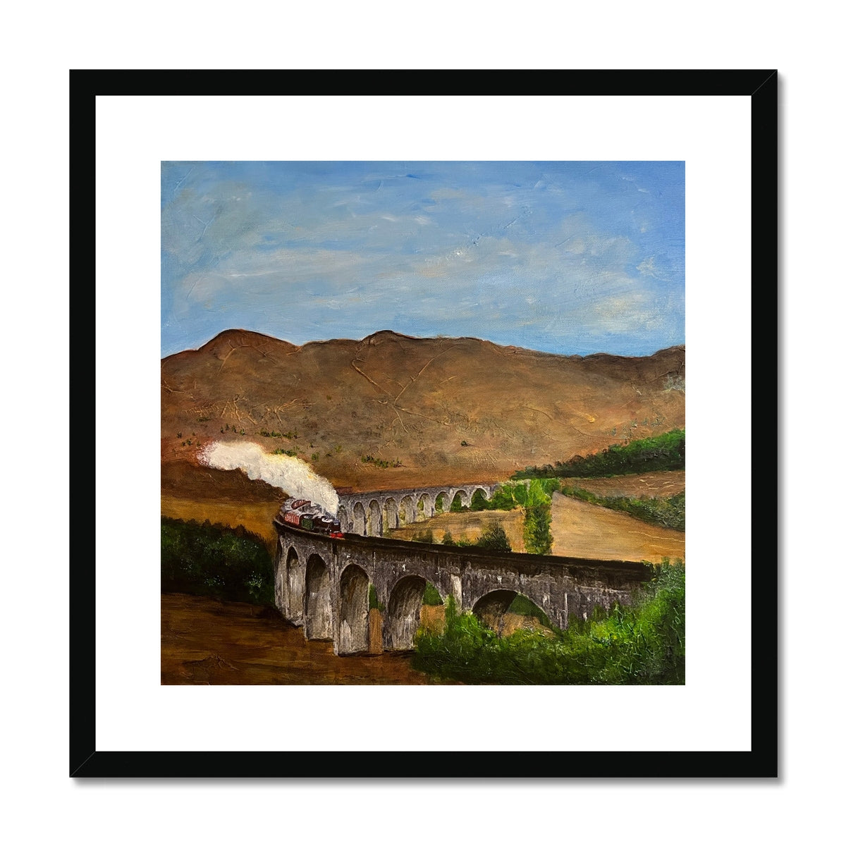Scottish Paintings - ' Glenfinnan Viaduct ' Framed & Mounted Print