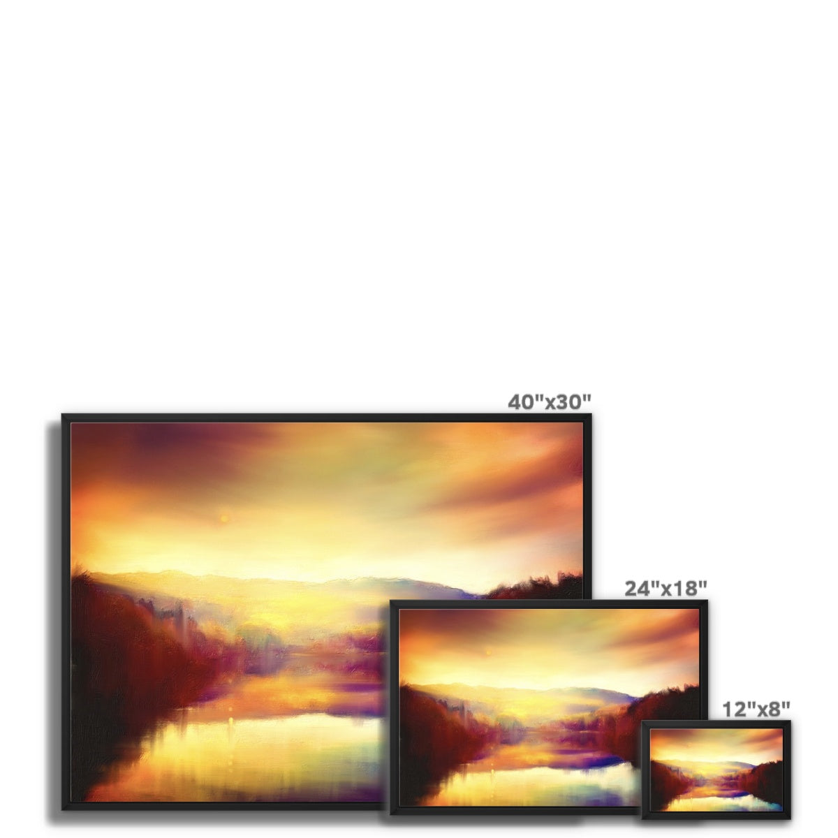 Scottish Paintings - ' Loch Faskally Dusk ' Framed Canvas