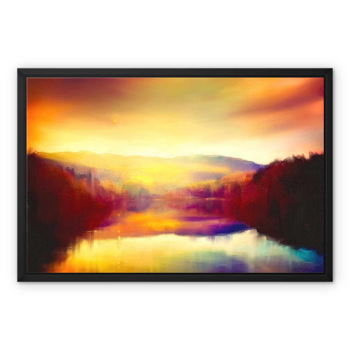 Scottish Paintings - ' Loch Faskally Dusk ' Framed Canvas