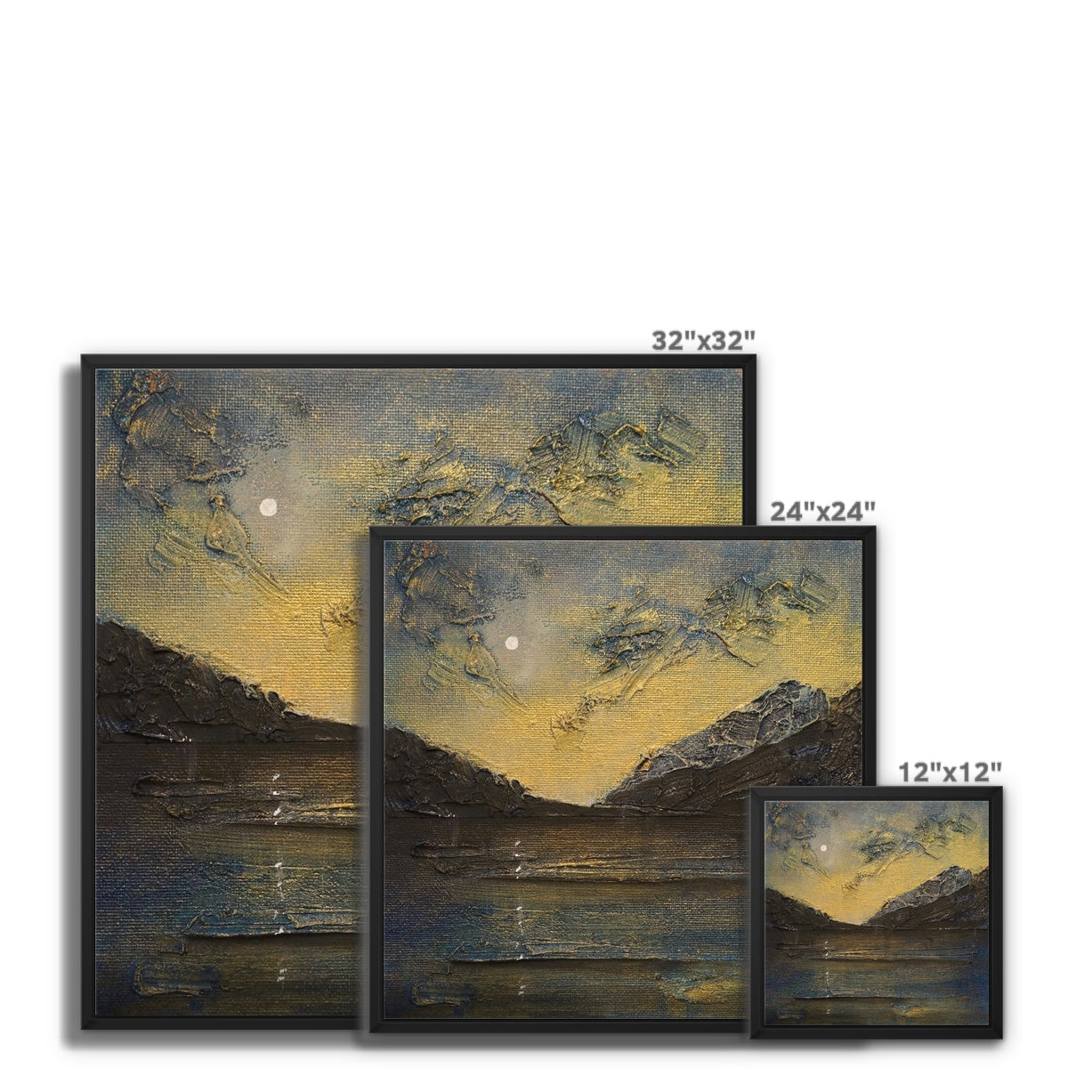 Scottish Paintings - ' Loch Lomond Moonlight ' Framed Canvas