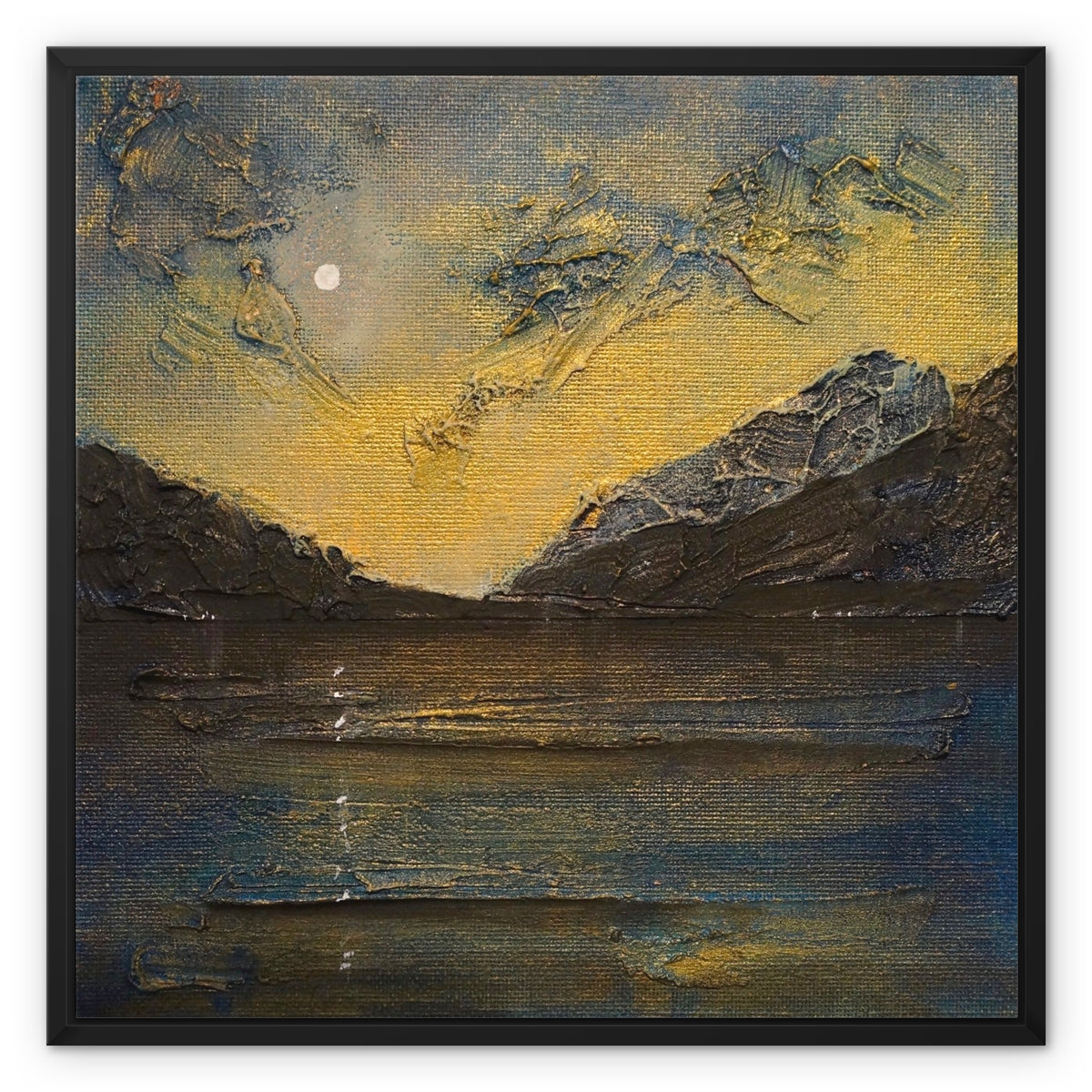 Scottish Paintings - ' Loch Lomond Moonlight ' Framed Canvas