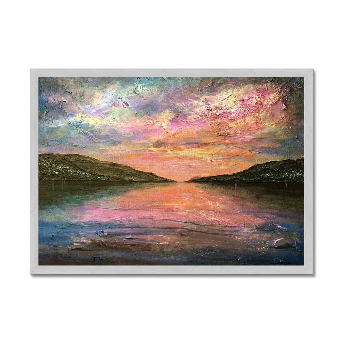 Scottish Paintings - ' Loch Ness Dawn ' Antique Framed Print