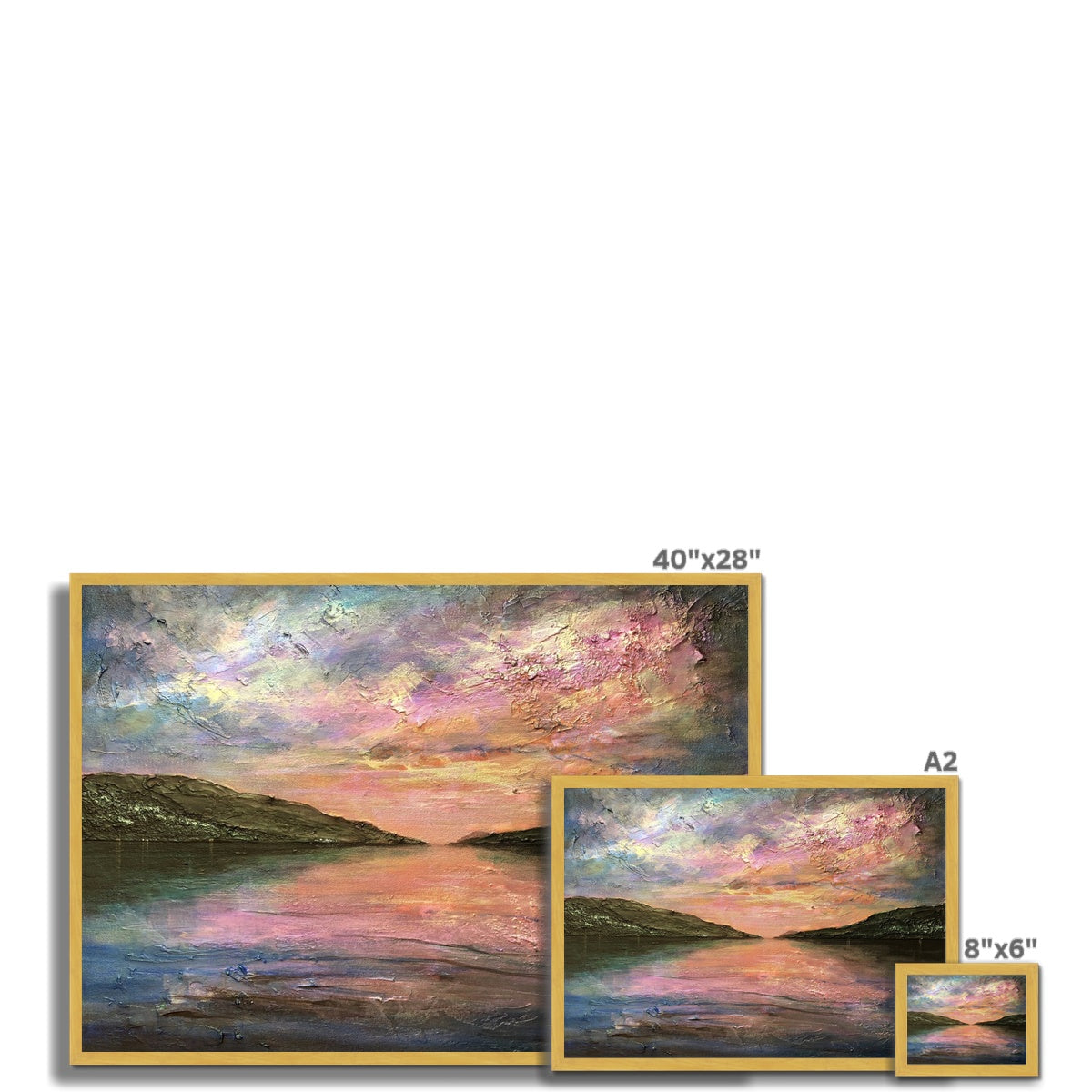 Scottish Paintings - ' Loch Ness Dawn ' Antique Framed Print