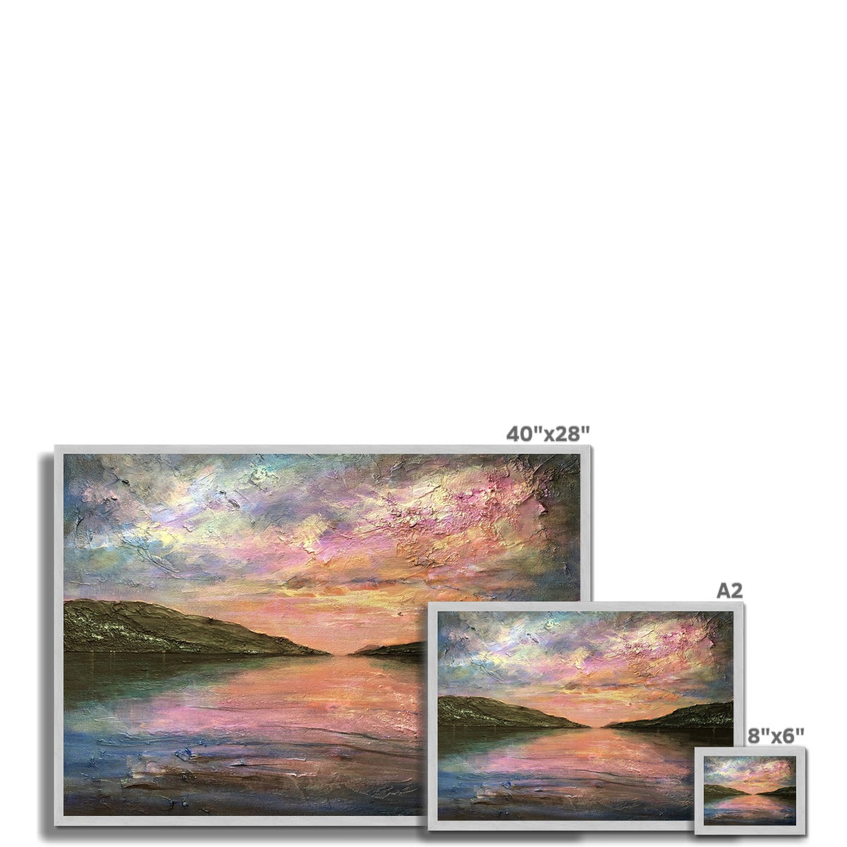 Scottish Paintings - ' Loch Ness Dawn ' Antique Framed Print