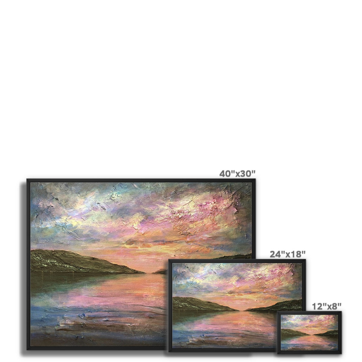 Scottish Paintings - ' Loch Ness Dawn ' Framed Canvas