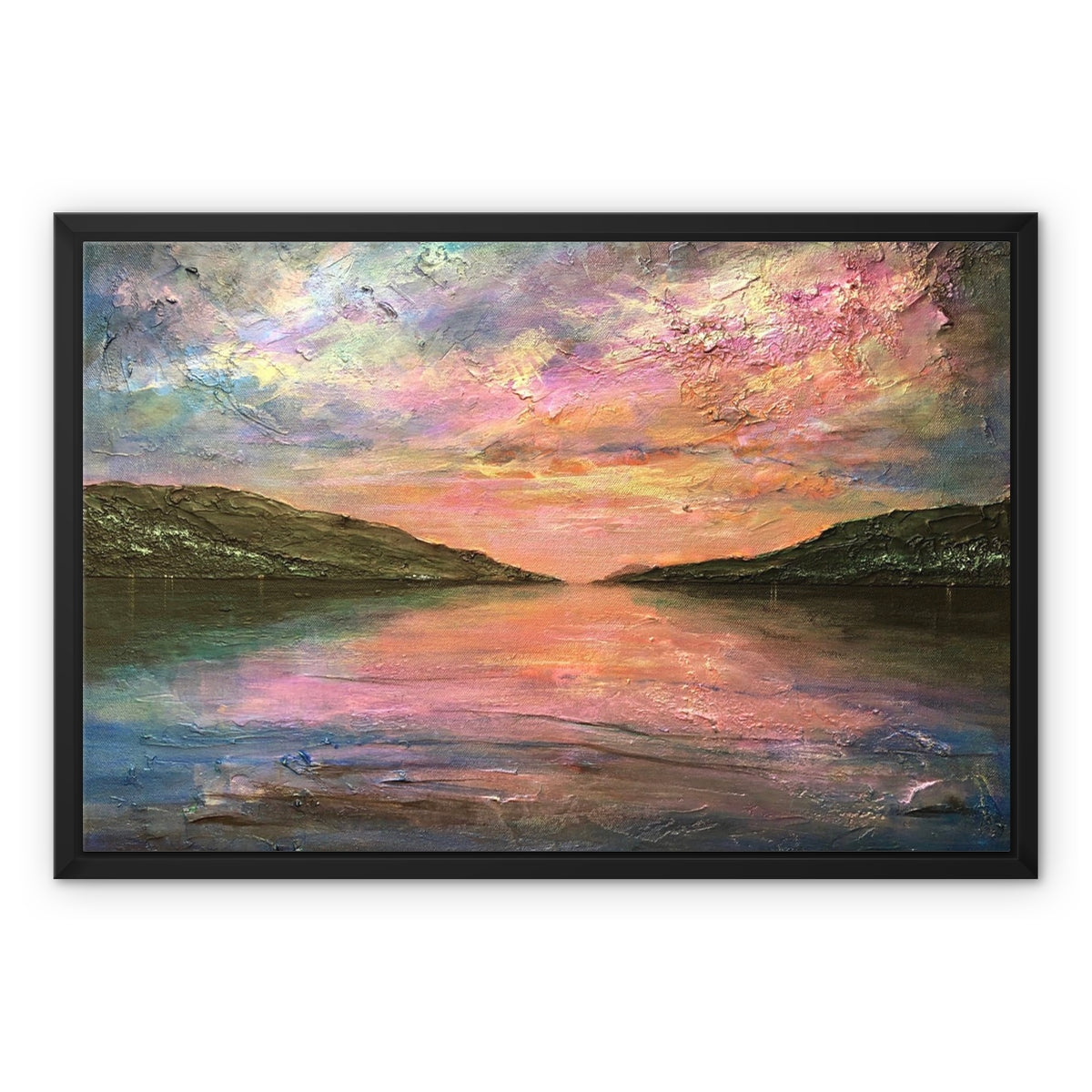 Scottish Paintings - ' Loch Ness Dawn ' Framed Canvas
