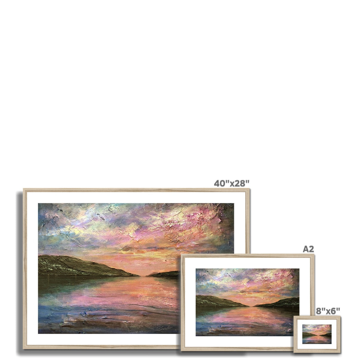 Scottish Paintings - ' Loch Ness Dawn ' Framed & Mounted Print