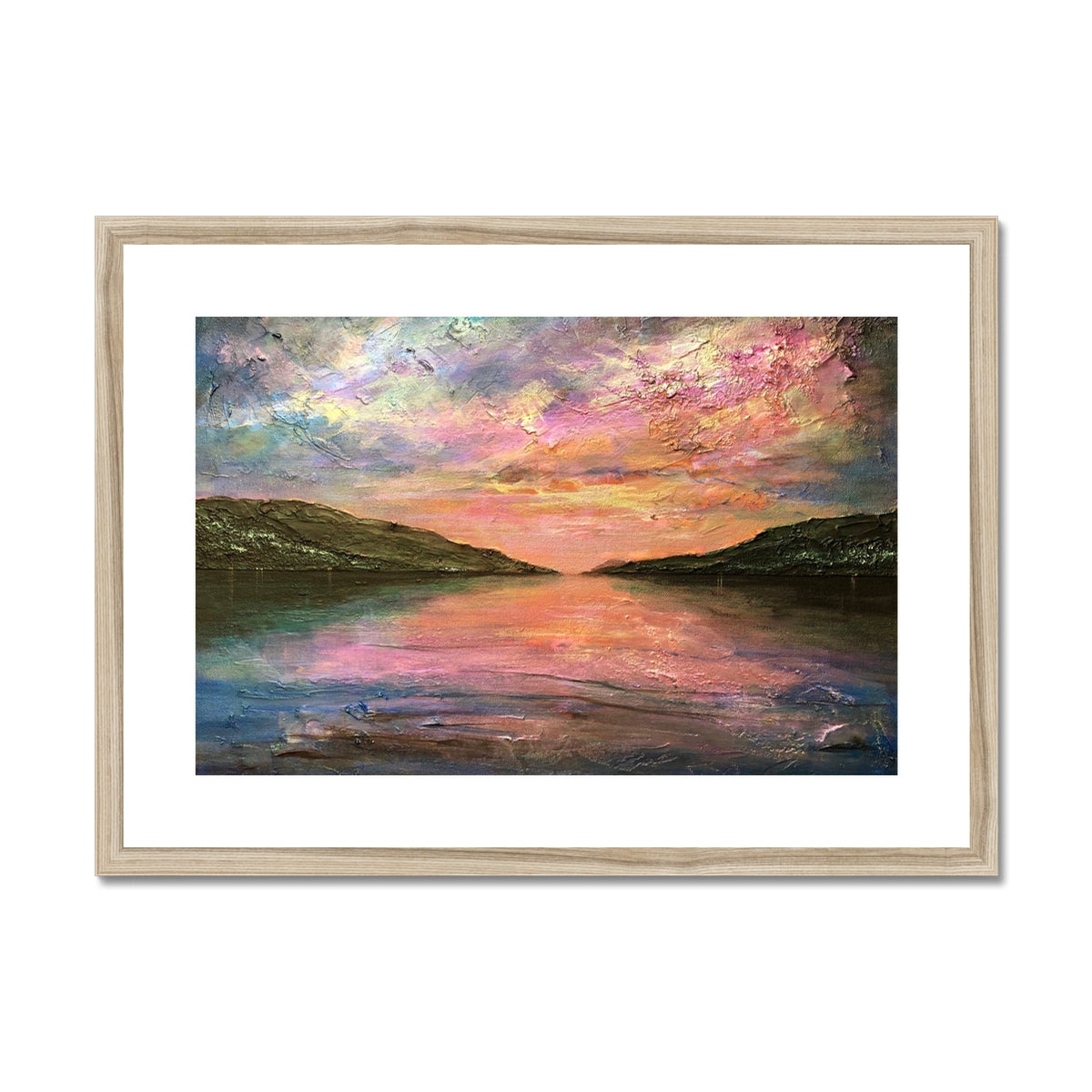 Scottish Paintings - ' Loch Ness Dawn ' Framed & Mounted Print
