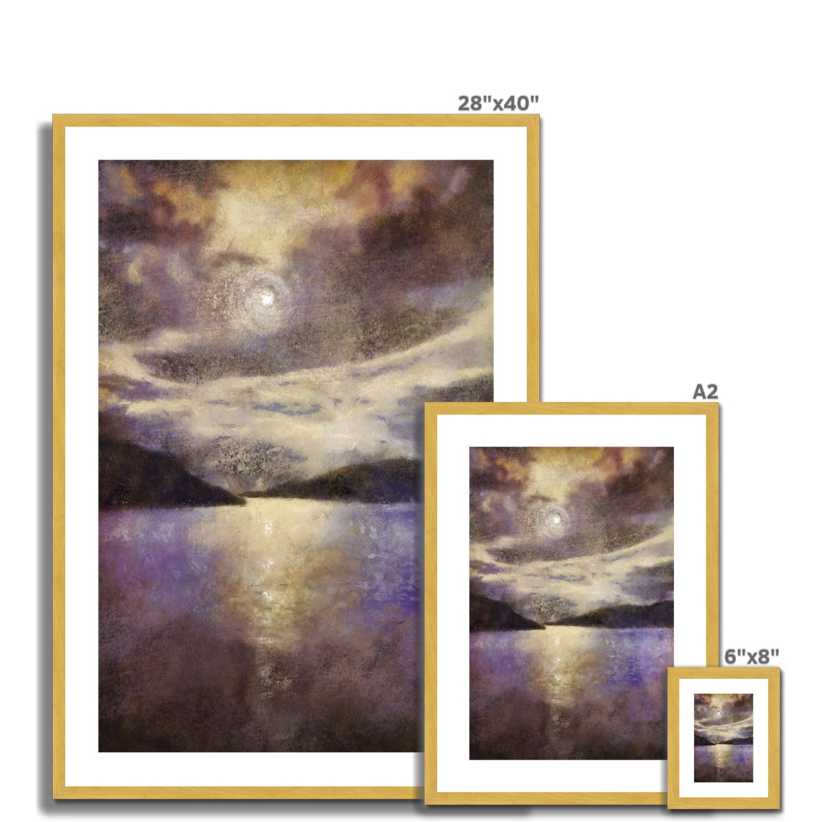 Scottish Paintings - ' Moonlight Meets Lewis & Harris ' Antique Framed & Mounted Print