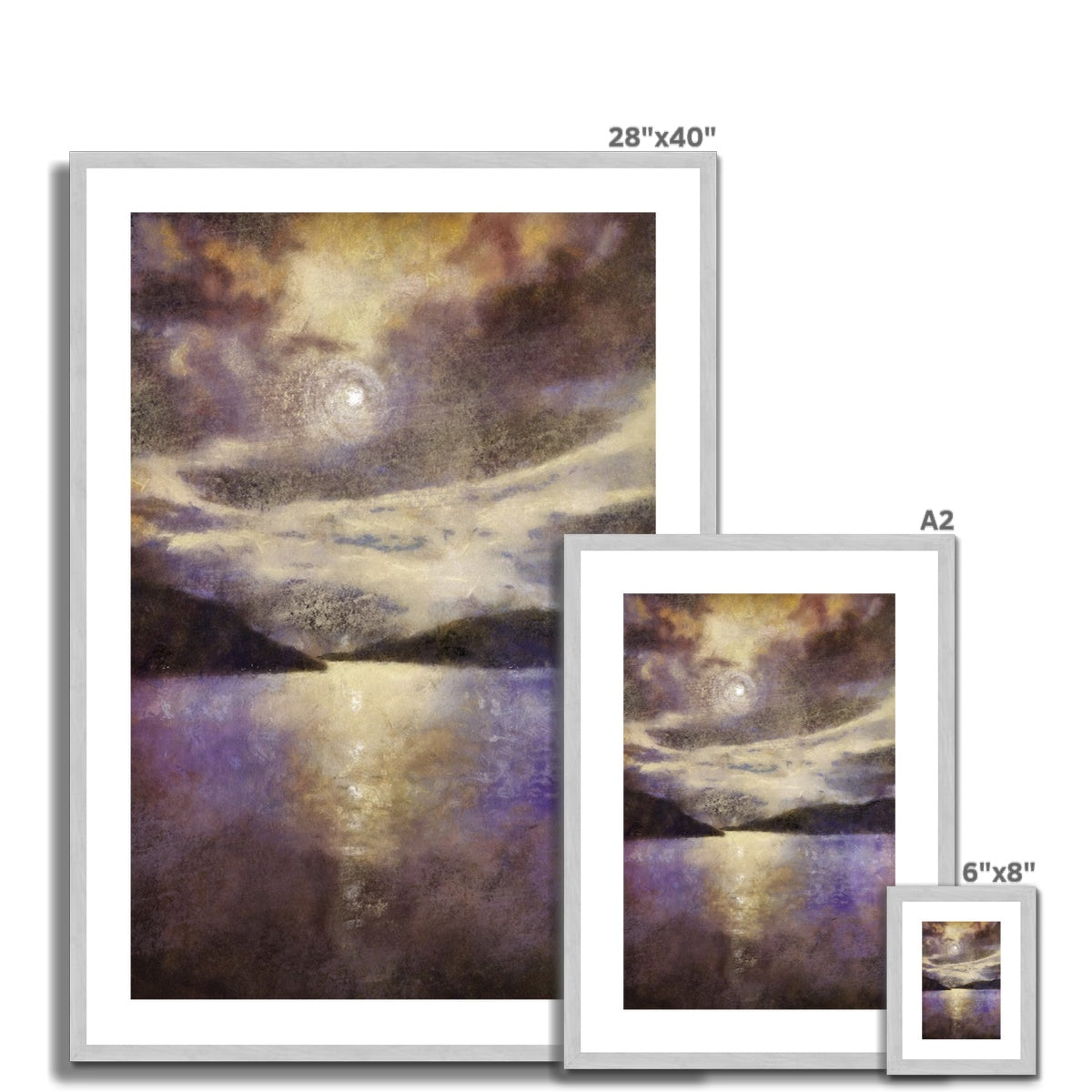 Scottish Paintings - ' Moonlight Meets Lewis & Harris ' Antique Framed & Mounted Print