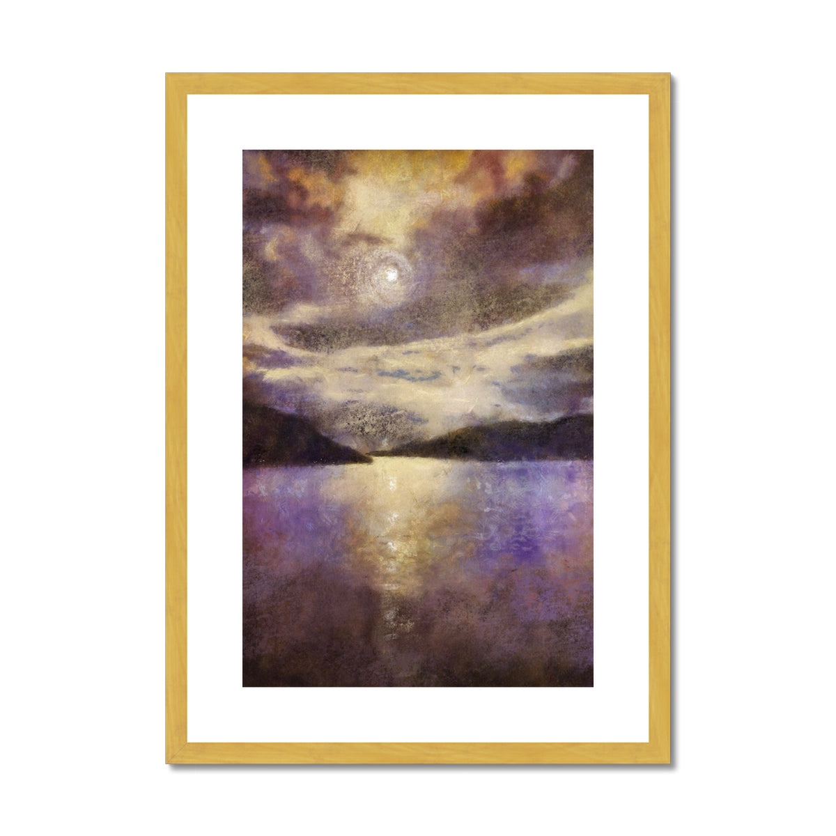 Scottish Paintings - ' Moonlight Meets Lewis & Harris ' Antique Framed & Mounted Print