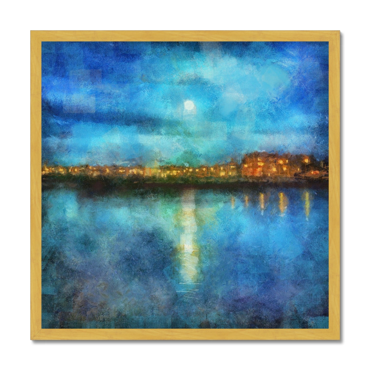 Scottish Paintings - ' Portobello Moonlight ' Antique Framed Print