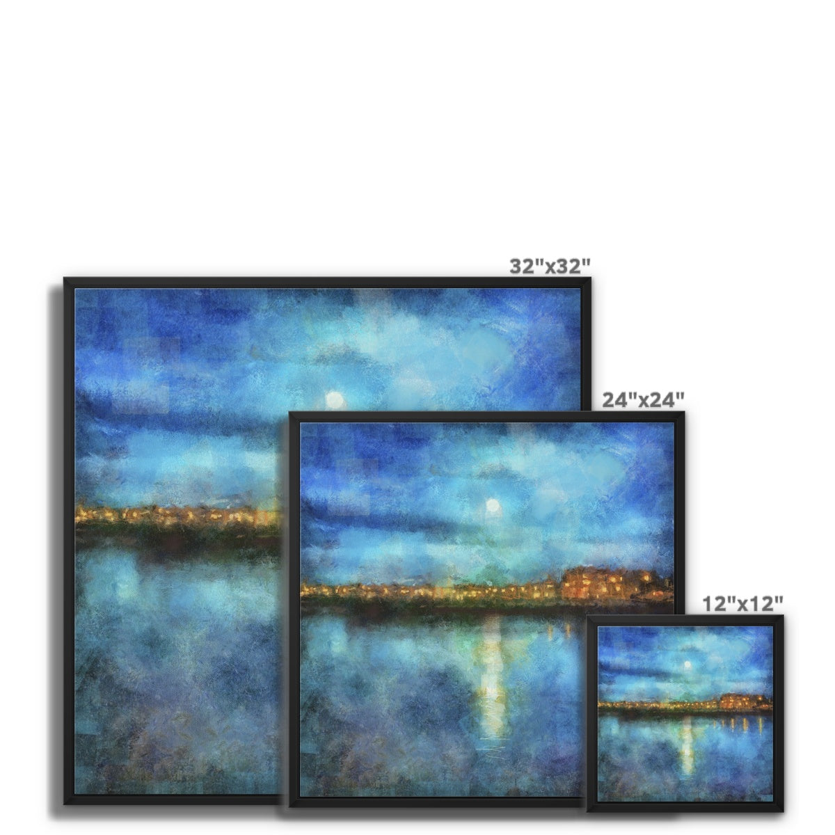 Scottish Paintings - ' Portobello Moonlight ' Framed Canvas