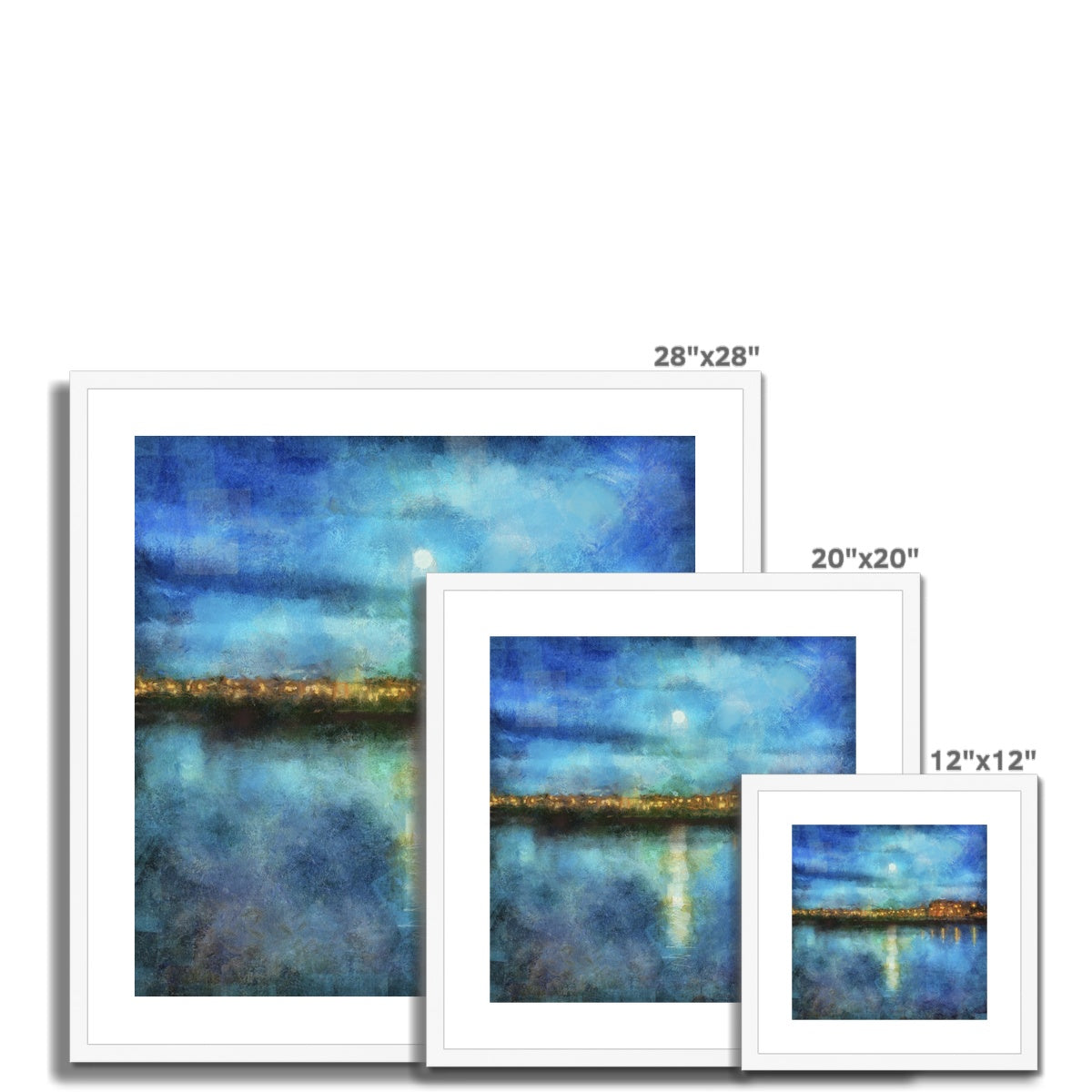 Scottish Paintings - ' Portobello Moonlight ' Framed & Mounted Print