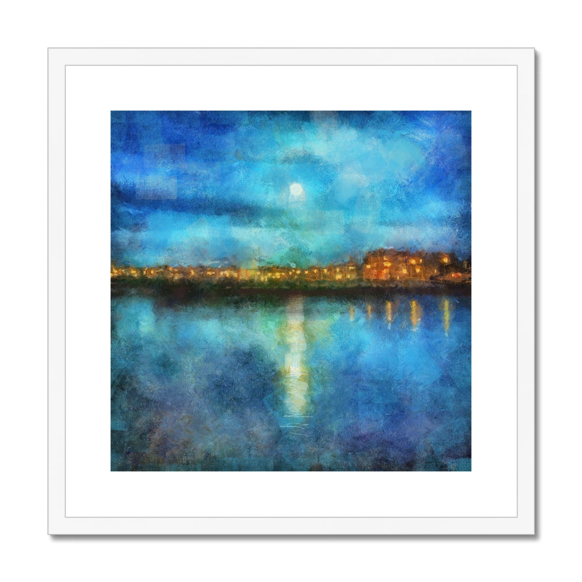 Scottish Paintings - ' Portobello Moonlight ' Framed & Mounted Print