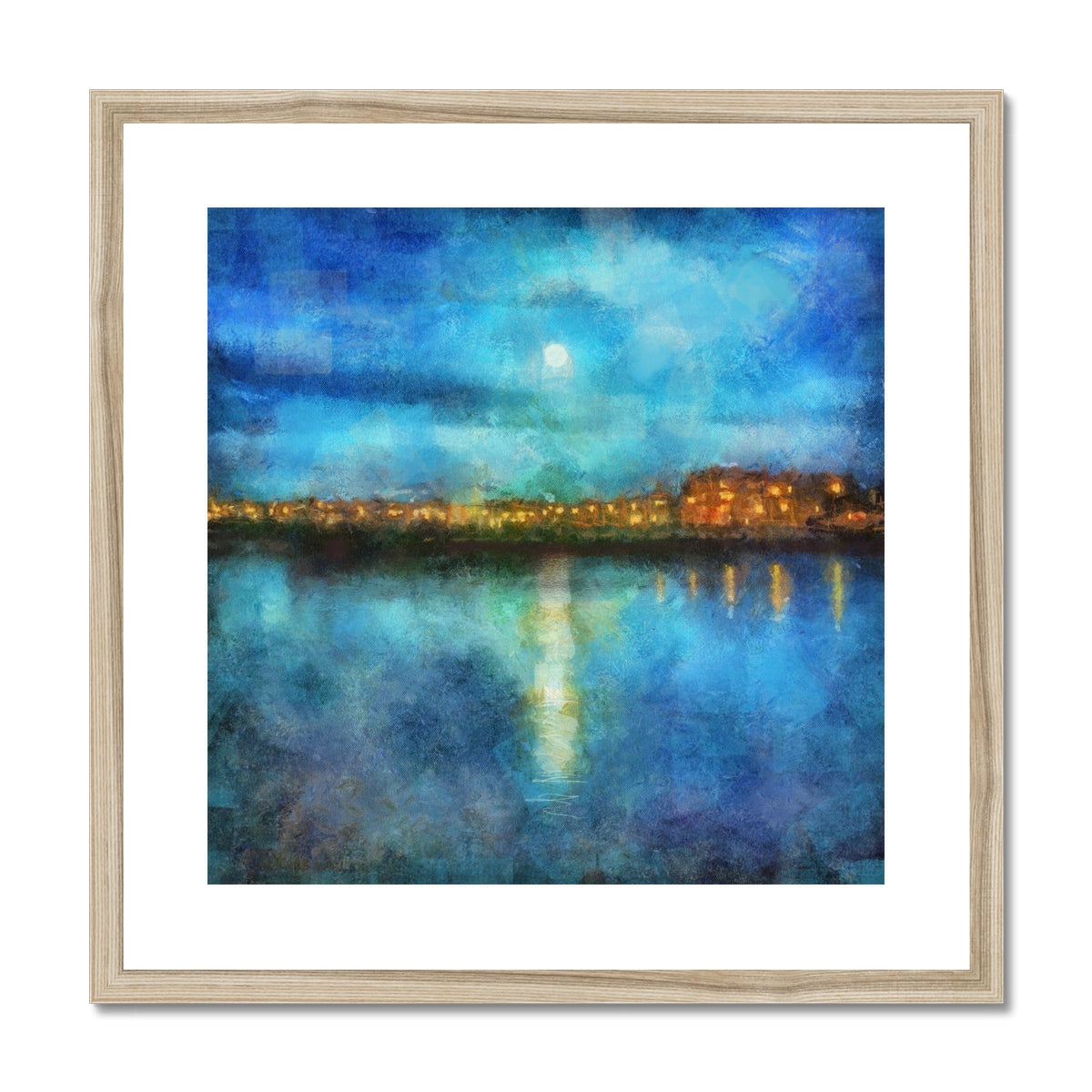 Scottish Paintings - ' Portobello Moonlight ' Framed & Mounted Print
