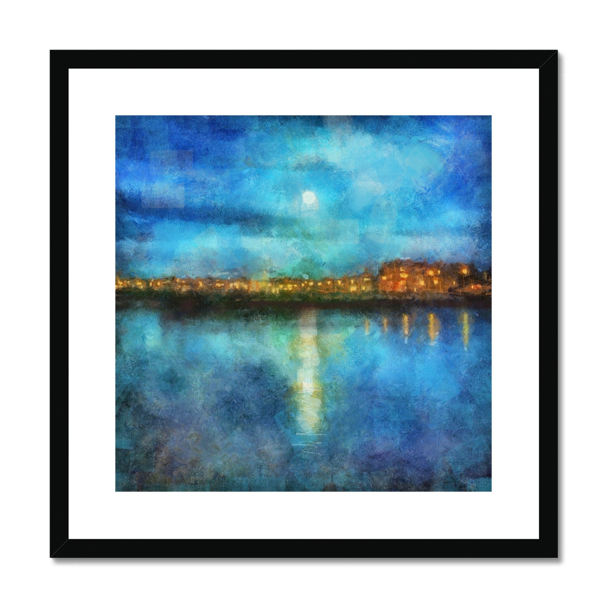 Scottish Paintings - ' Portobello Moonlight ' Framed & Mounted Print