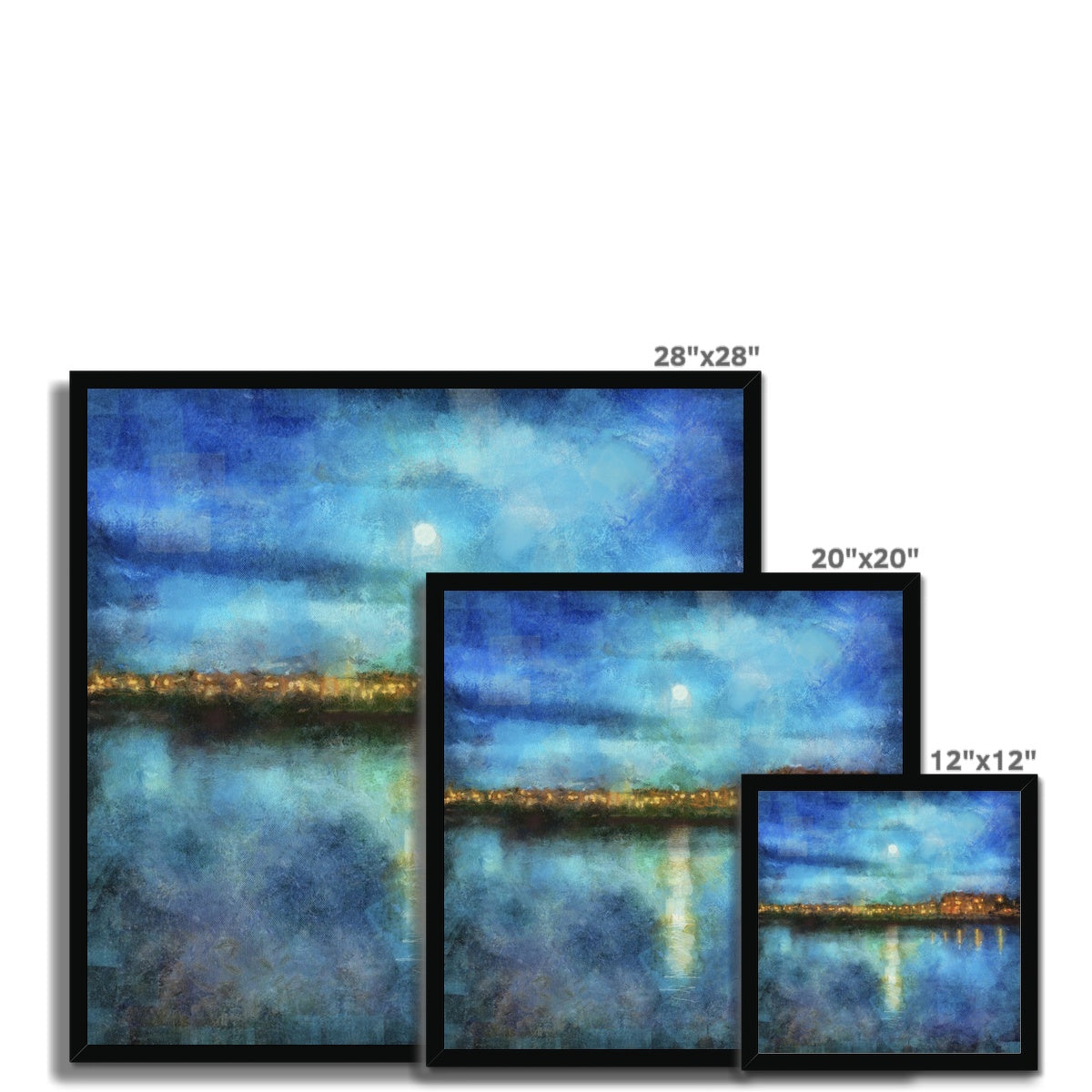 Scottish Paintings - ' Portobello Moonlight ' Framed Print
