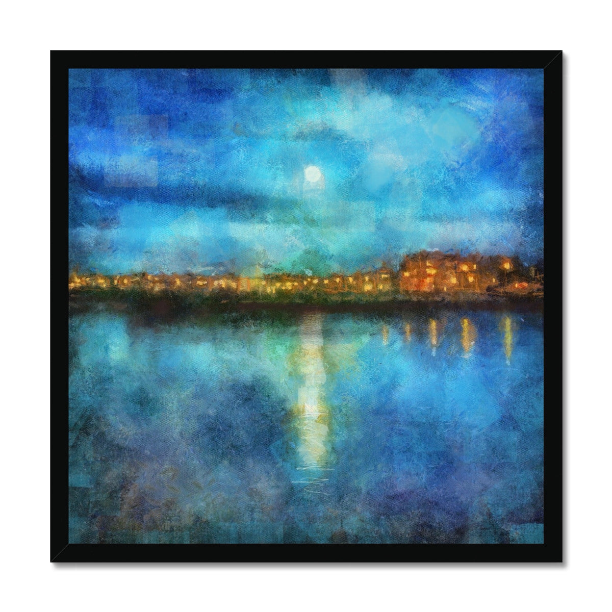 Scottish Paintings - ' Portobello Moonlight ' Framed Print