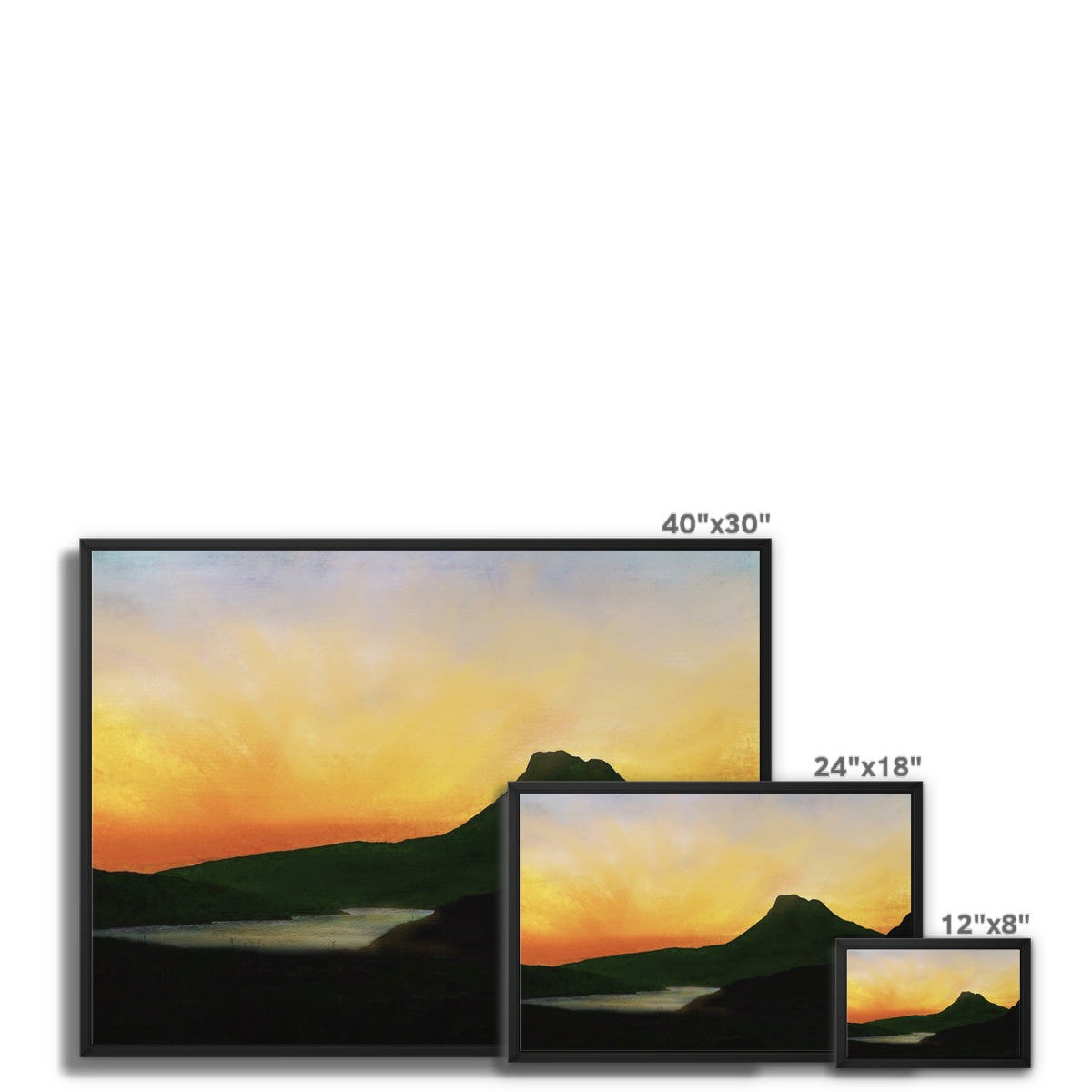 Scottish Paintings - ' Stac Pollaidh Dusk ' Framed Canvas