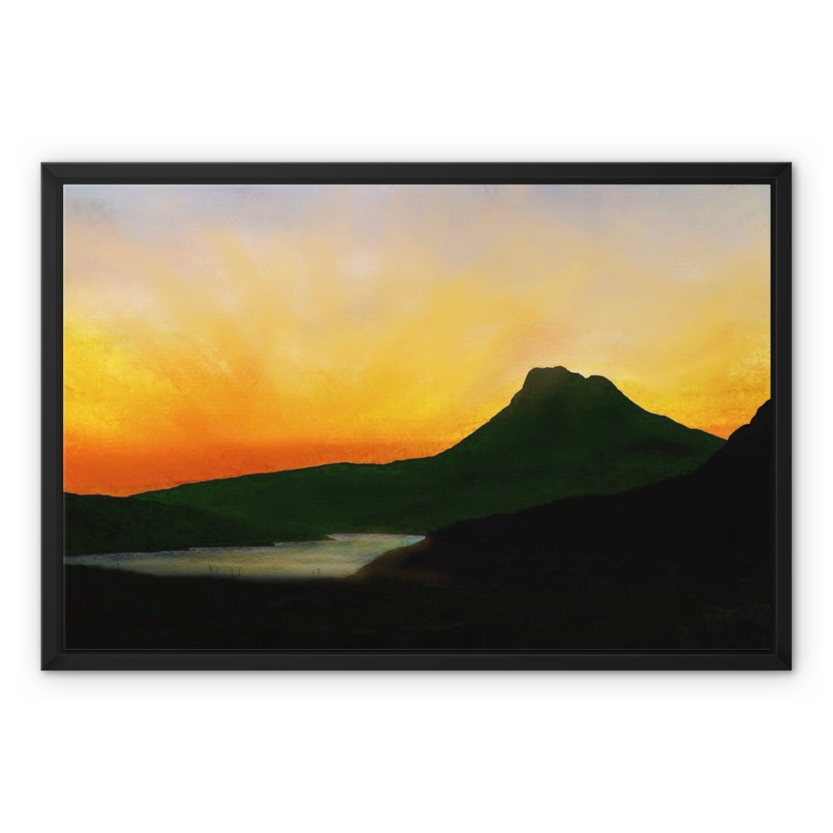 Scottish Paintings - ' Stac Pollaidh Dusk ' Framed Canvas