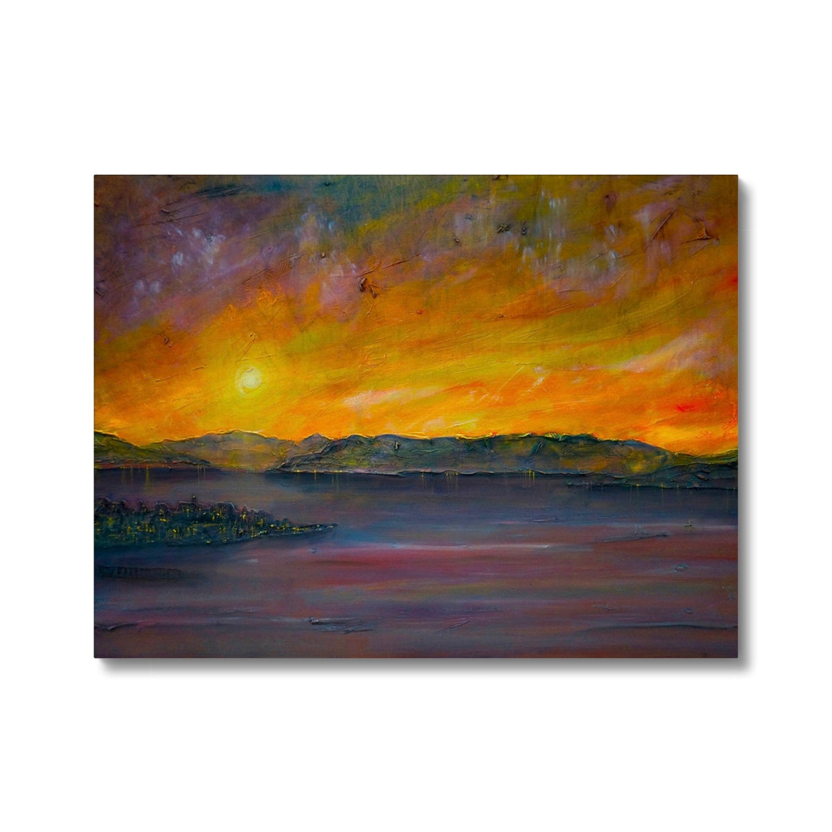 Scottish Paintings - ' Sunset Over Gourock ' Canvas
