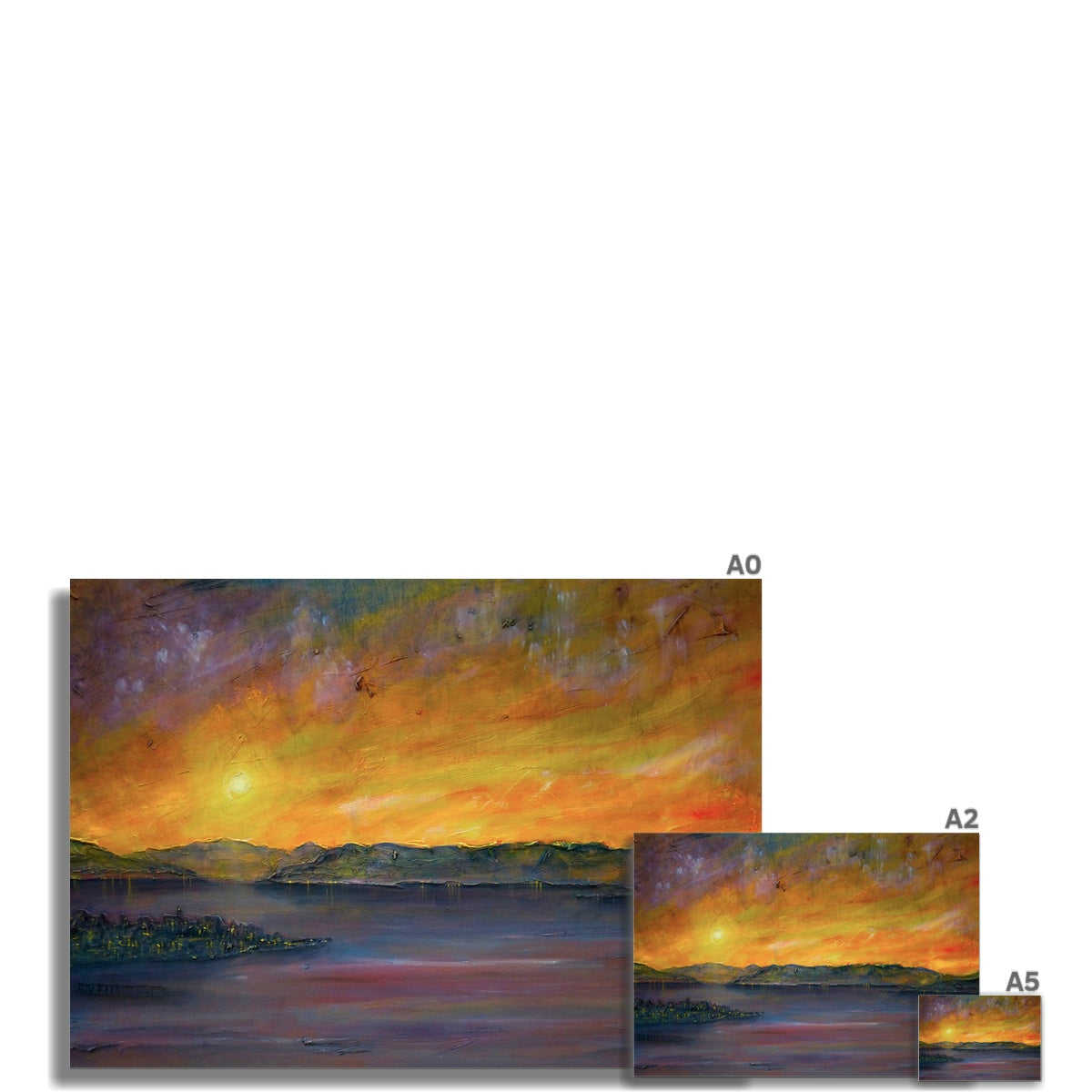 Scottish Paintings - ' Sunset Over Gourock ' Fine Art Print