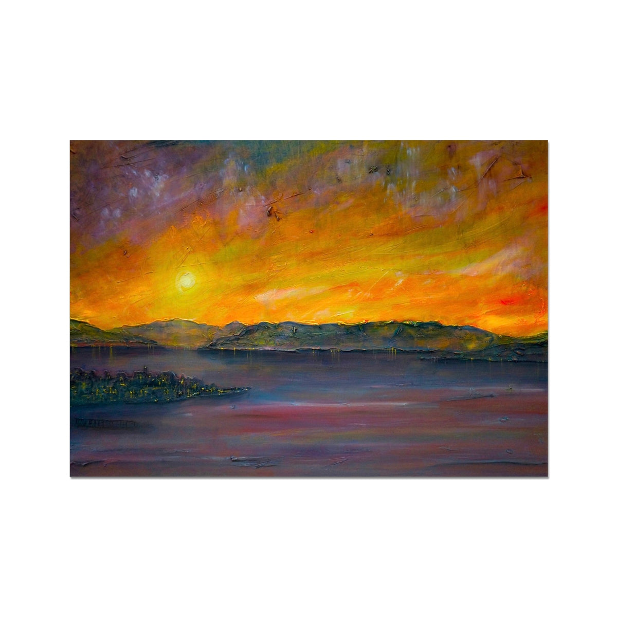Scottish Paintings - ' Sunset Over Gourock ' Fine Art Print