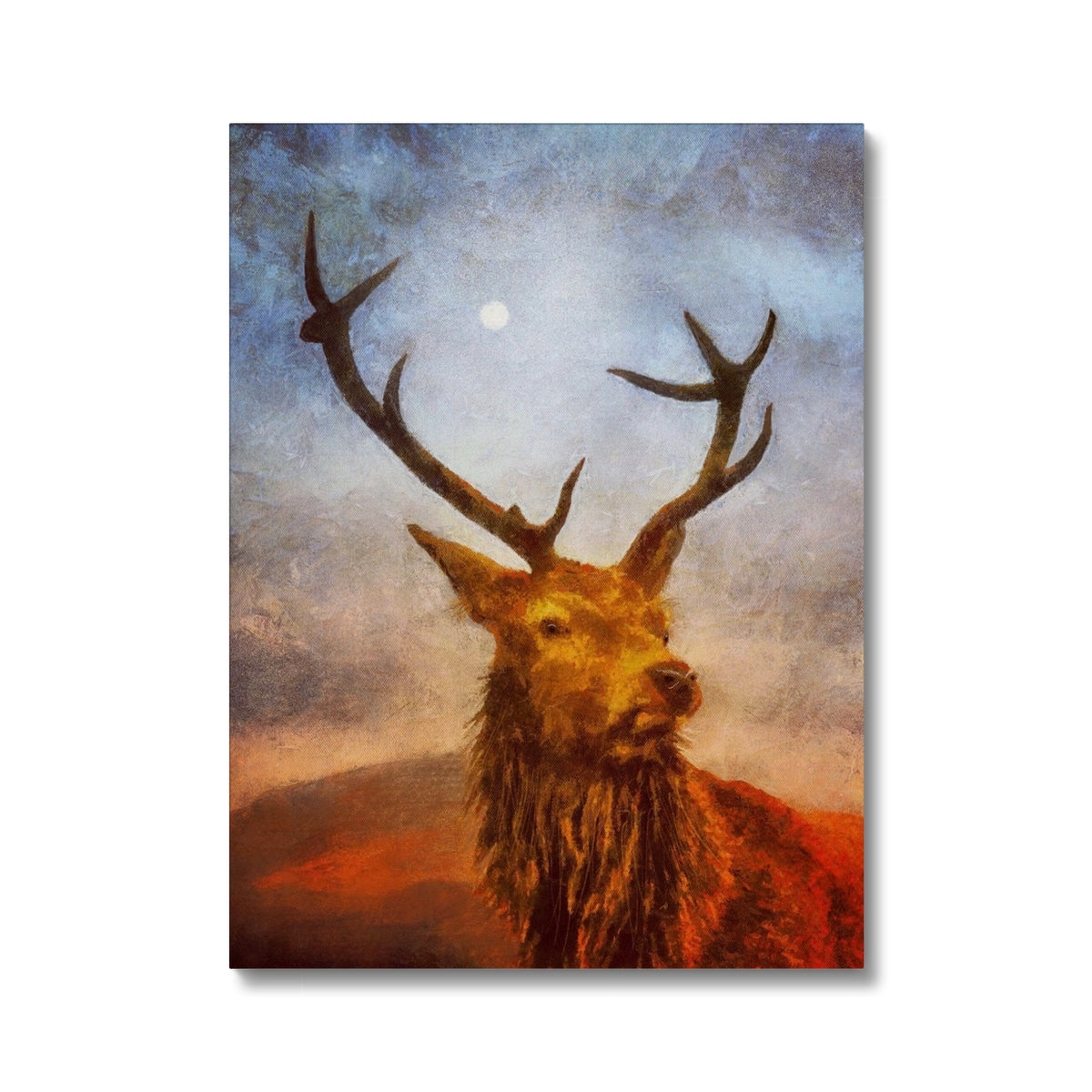 Scottish Paintings - ' The Moonlit Stag ' Canvas
