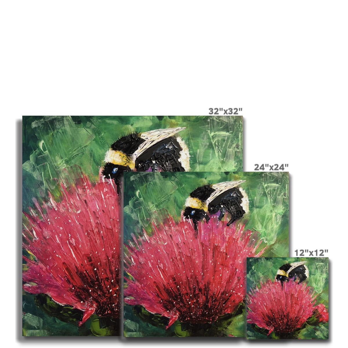 Scottish Paintings - ' The Thistle & The Bee ' Canvas