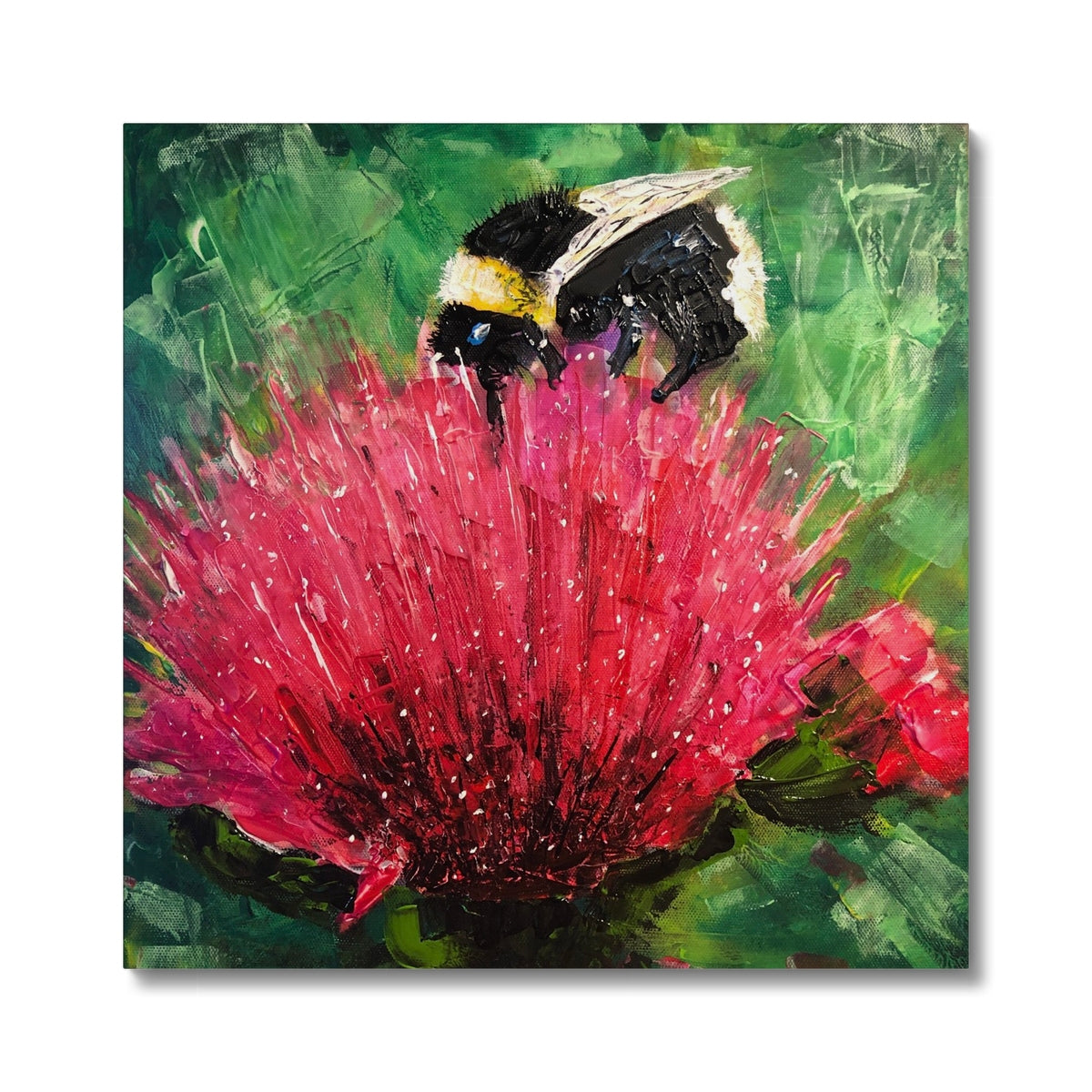 Scottish Paintings - ' The Thistle & The Bee ' Canvas
