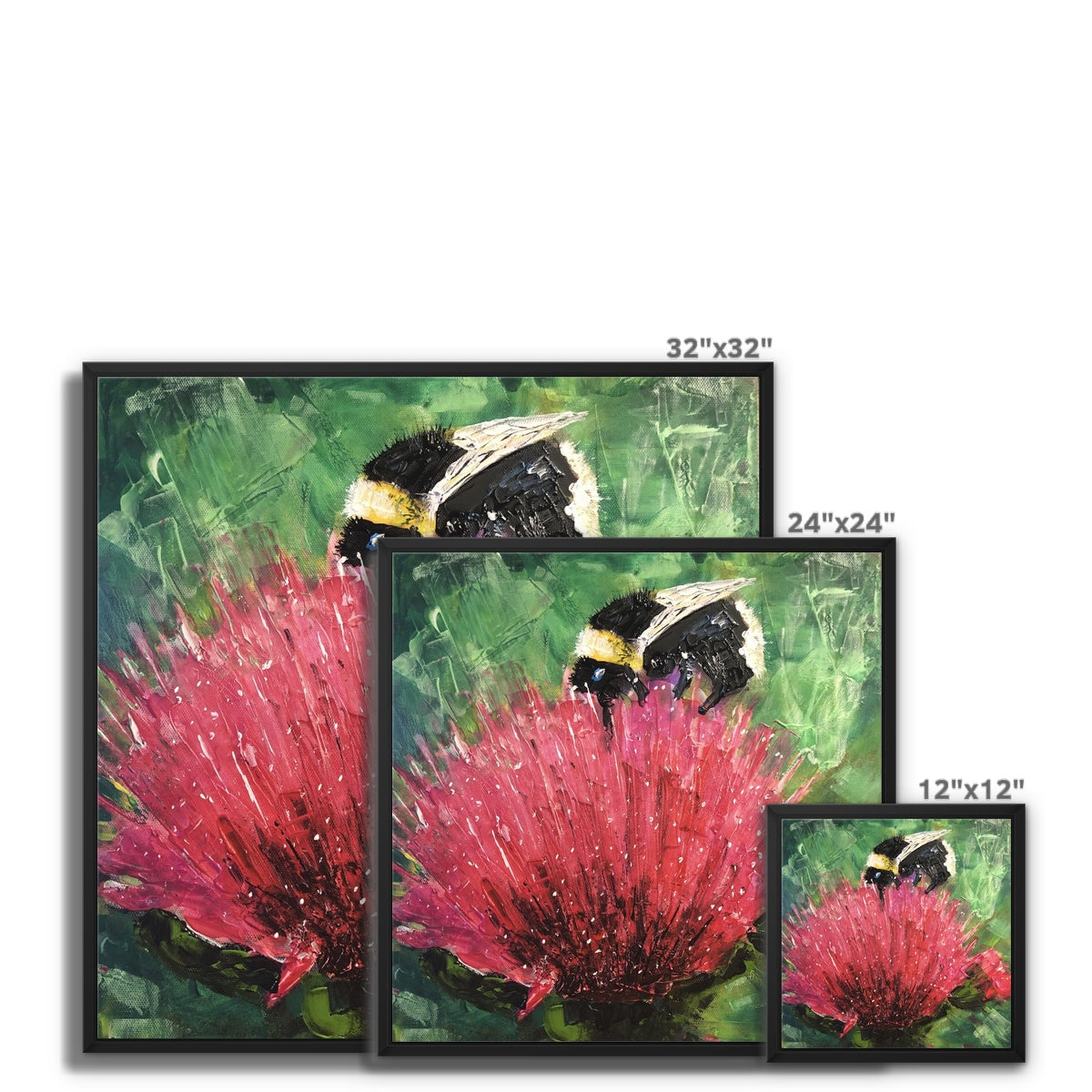 Scottish Paintings - ' The Thistle & The Bee ' Framed Canvas