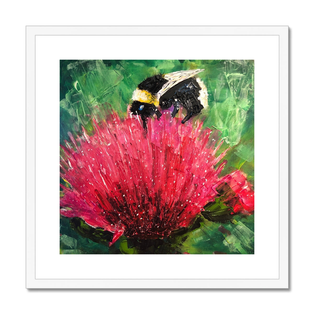 Scottish Paintings - ' The Thistle & The Bee ' Framed & Mounted Print