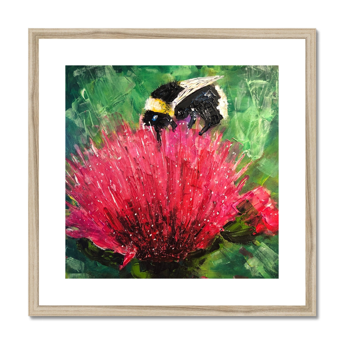 Scottish Paintings - ' The Thistle & The Bee ' Framed & Mounted Print