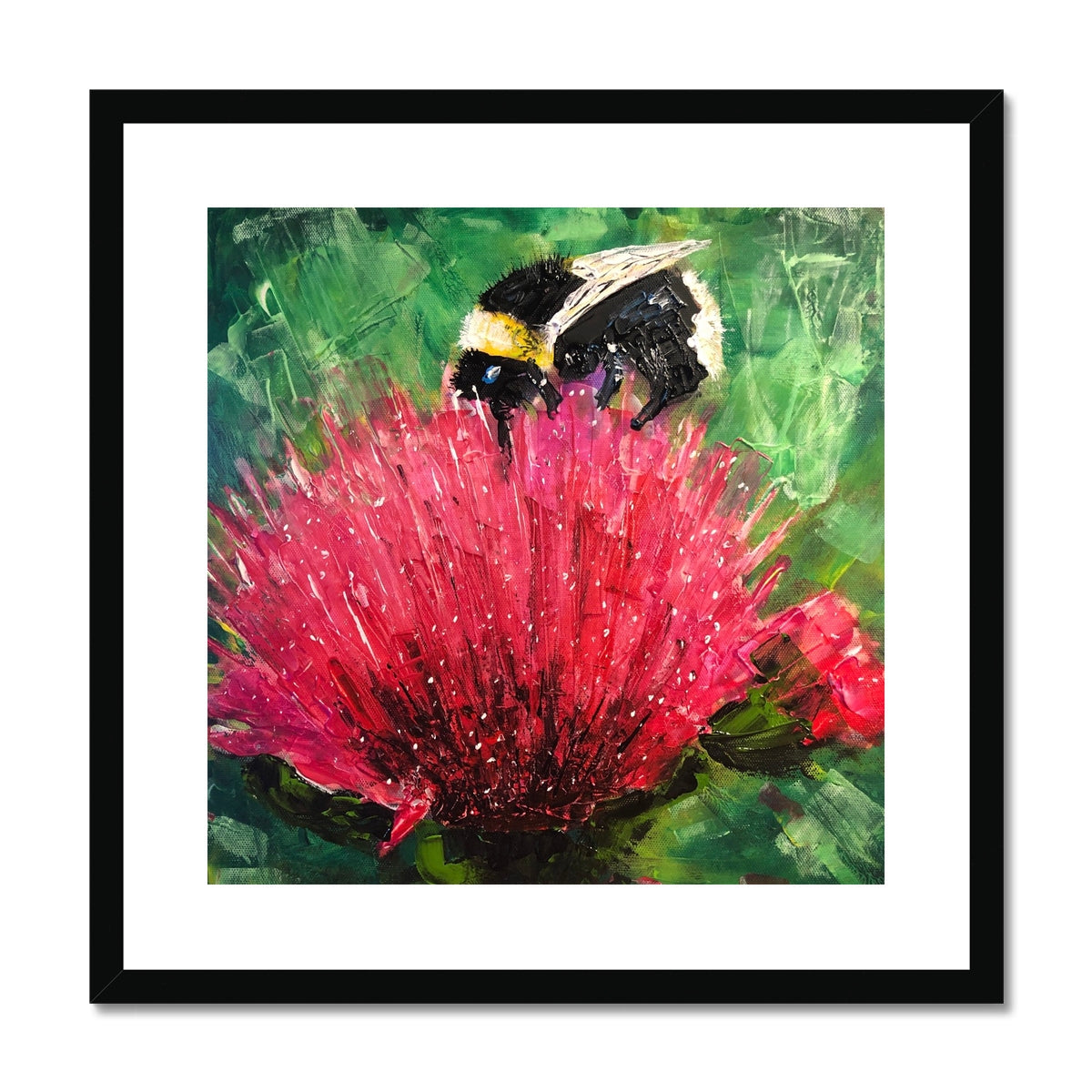 Scottish Paintings - ' The Thistle & The Bee ' Framed & Mounted Print