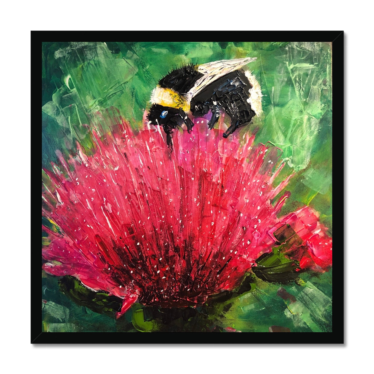 Scottish Paintings - ' The Thistle & The Bee ' Framed Print