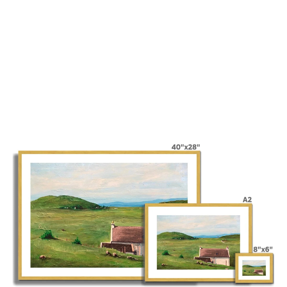 A Skye Cottage Antique Framed & Mounted Print - Art Gallery Scotland Worldwide Shipping Paintings | Prints | Gifts from by Scottish Artist