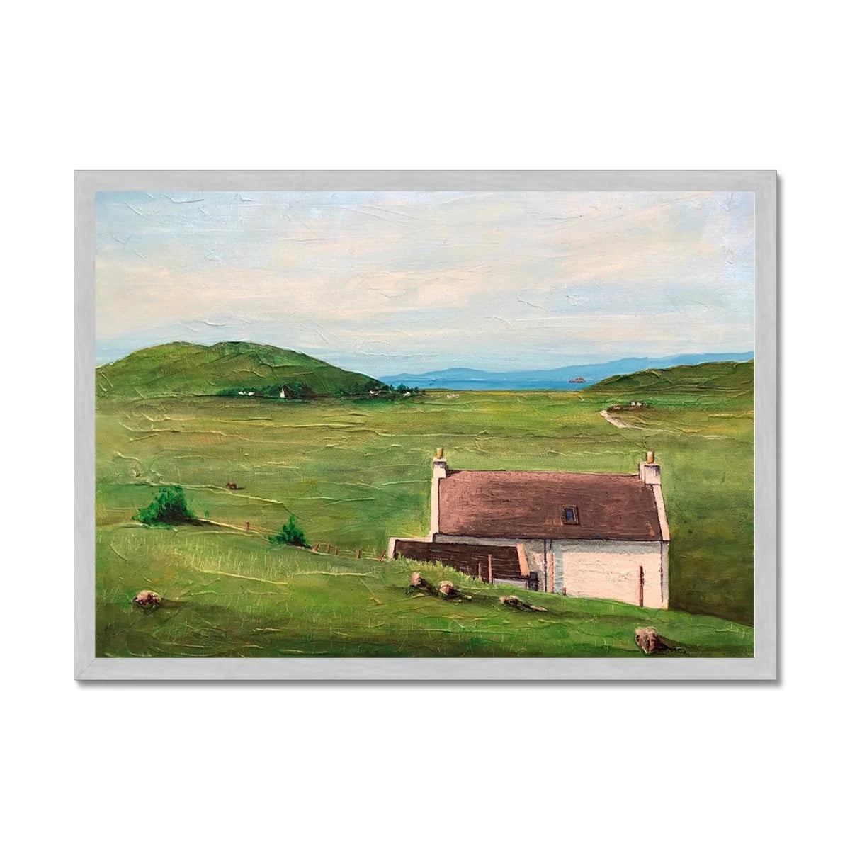 A Skye Cottage Antique Framed Print - Art Gallery Scotland Worldwide Shipping Paintings | Prints | Gifts from by Scottish Artist Hunter
