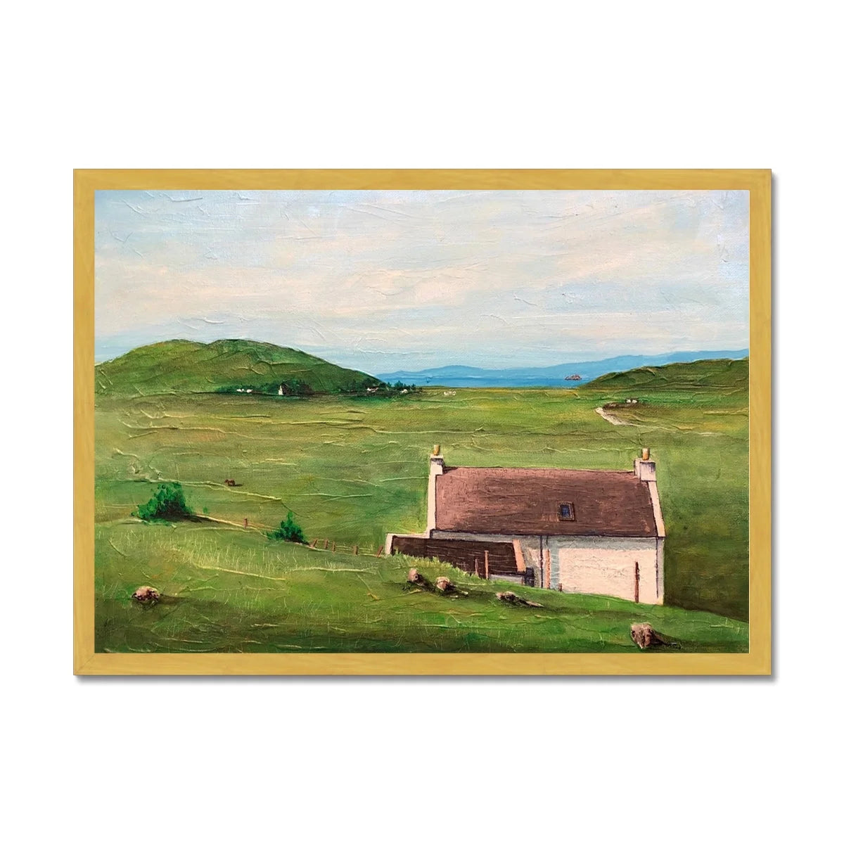 A Skye Cottage Antique Framed Print - Art Gallery Scotland Worldwide Shipping Paintings | Prints | Gifts from by Scottish Artist Hunter