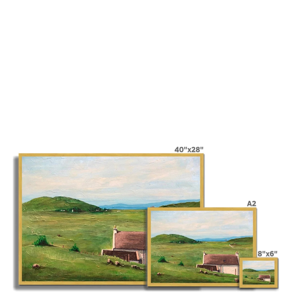 A Skye Cottage Antique Framed Print - Art Gallery Scotland Worldwide Shipping Paintings | Prints | Gifts from by Scottish Artist Hunter