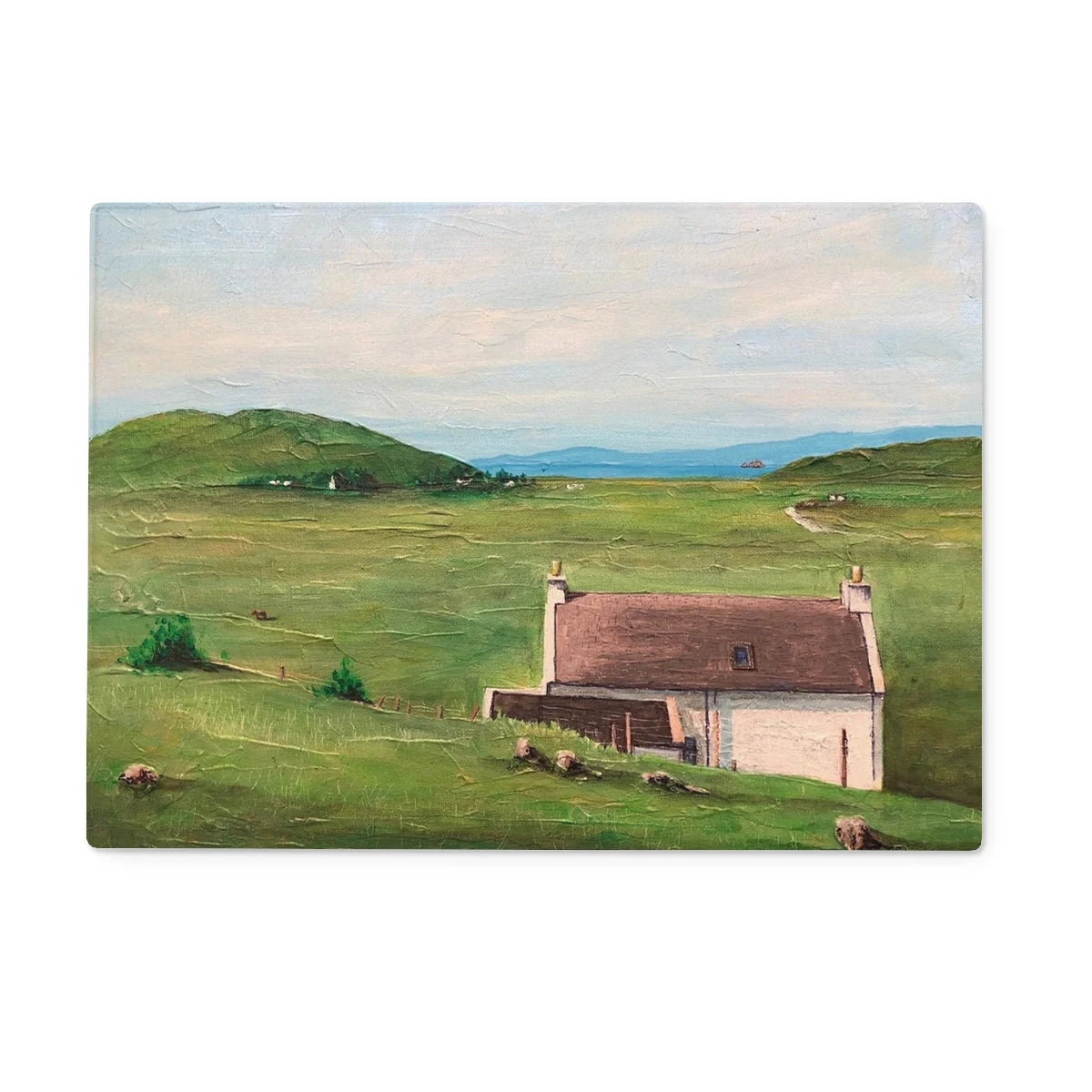 A Skye Cottage Glass Chopping Board - Art Gallery Scotland Worldwide Shipping Paintings | Prints | Gifts