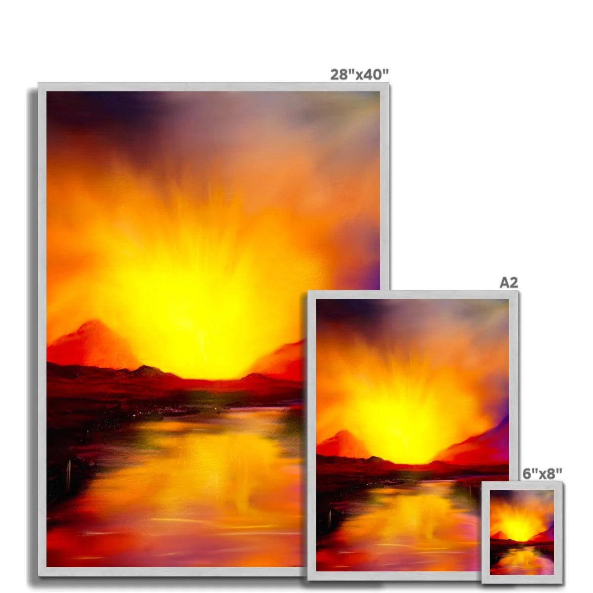 Skye Sunset Antique Framed Print - Art Gallery Scotland Worldwide Shipping Paintings | Prints | Gifts from by Scottish Artist Hunter
