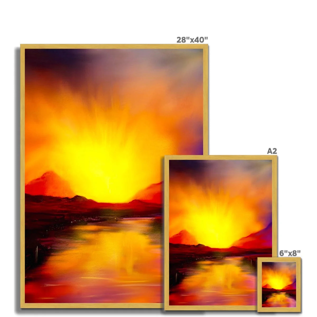 Skye Sunset Antique Framed Print - Art Gallery Scotland Worldwide Shipping Paintings | Prints | Gifts from by Scottish Artist Hunter